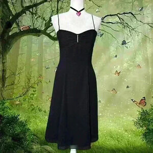 Y2k 90s Black Minimalistic MIDI Dress Size 6